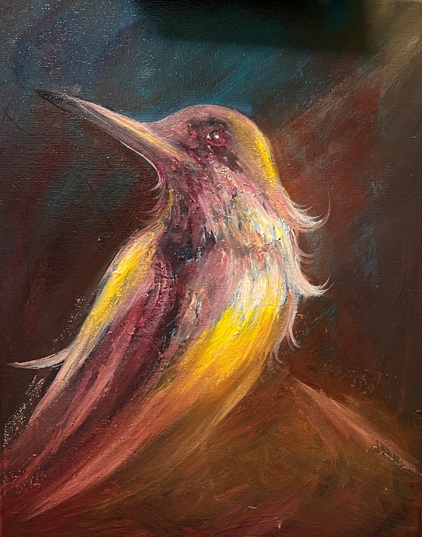 Eli Benitez "Golden Bird" painting